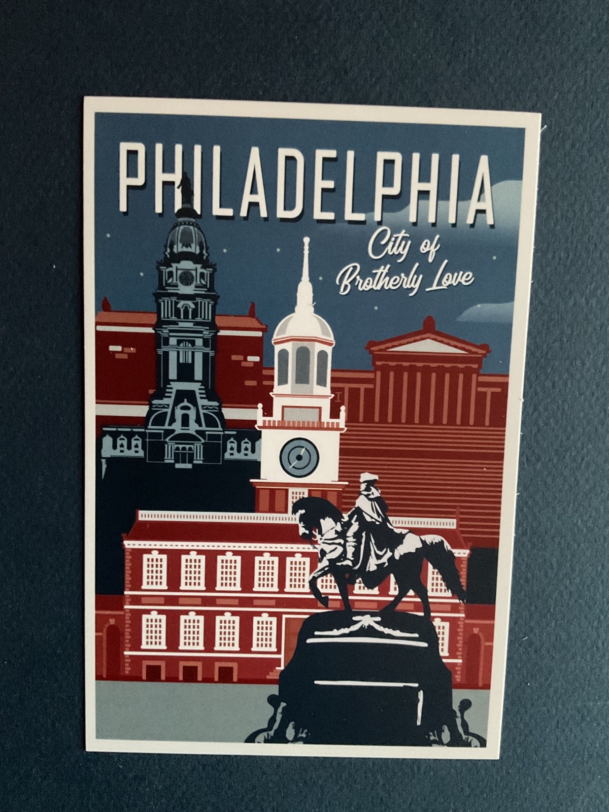 Philadelphia, Pennsylvania  Skyline City Brotherly Love Lantern Press Postcard