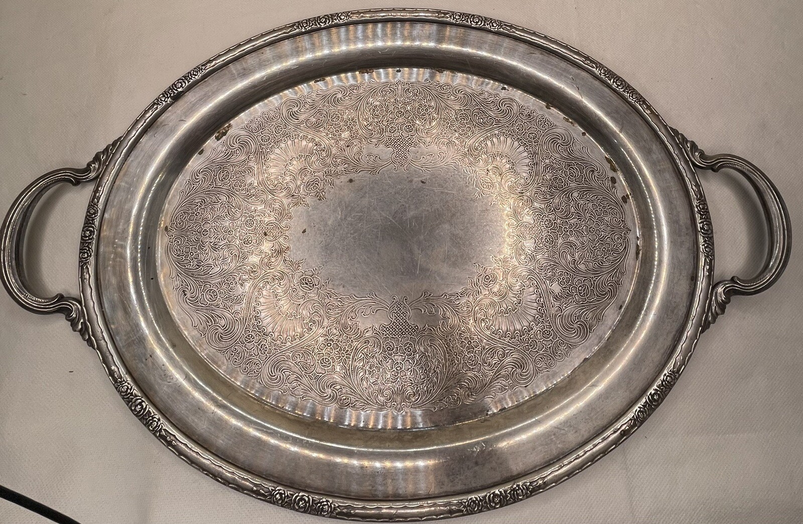 Camille International Silver Company 6080 Oval Serving Platter 16” Vintage Plate