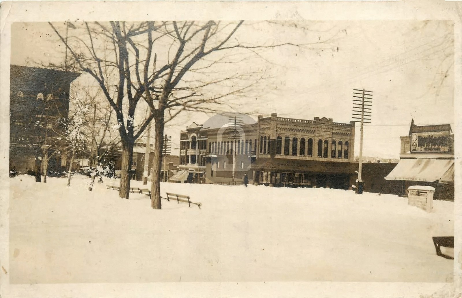 1913 Prescott AZ Arizona Downtown Snow Storms RPPC Photo Postcard COPY