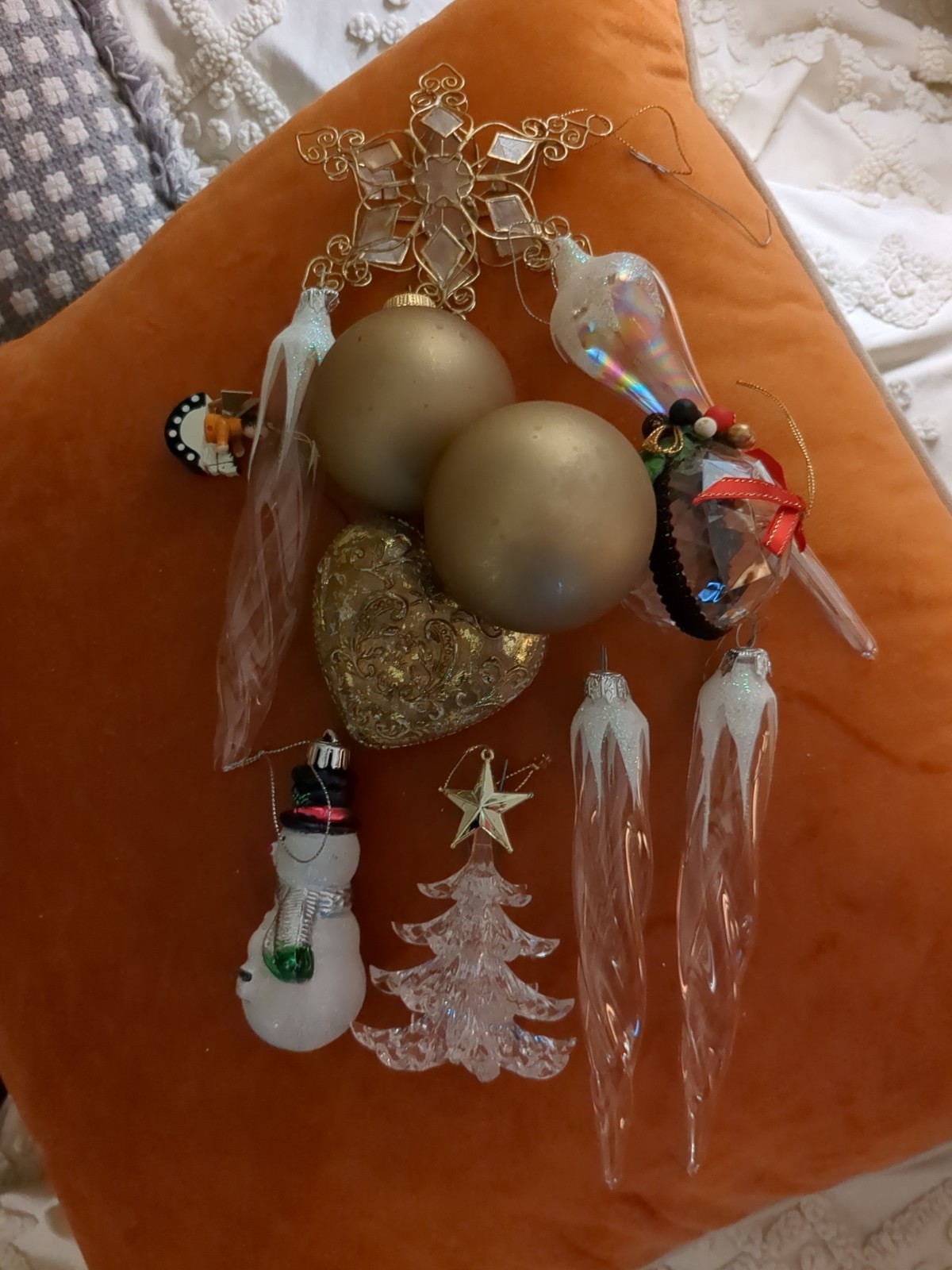 Lot Of 12 VTG CHRISTMAS ORNAMENTS HANDPAINTED Lot Of 12 VTG CHRISTMAS ORNAMENTS HANDPAINTED