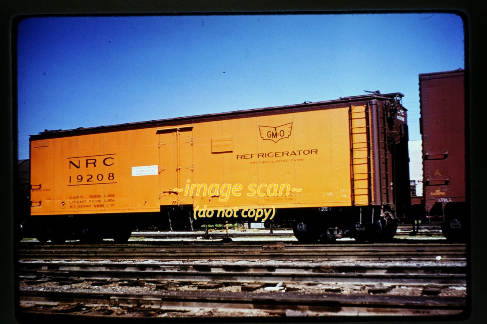 Duplicate Slide of NRC 19208 GM&O Refrigerator Reefer Railroad Box Car