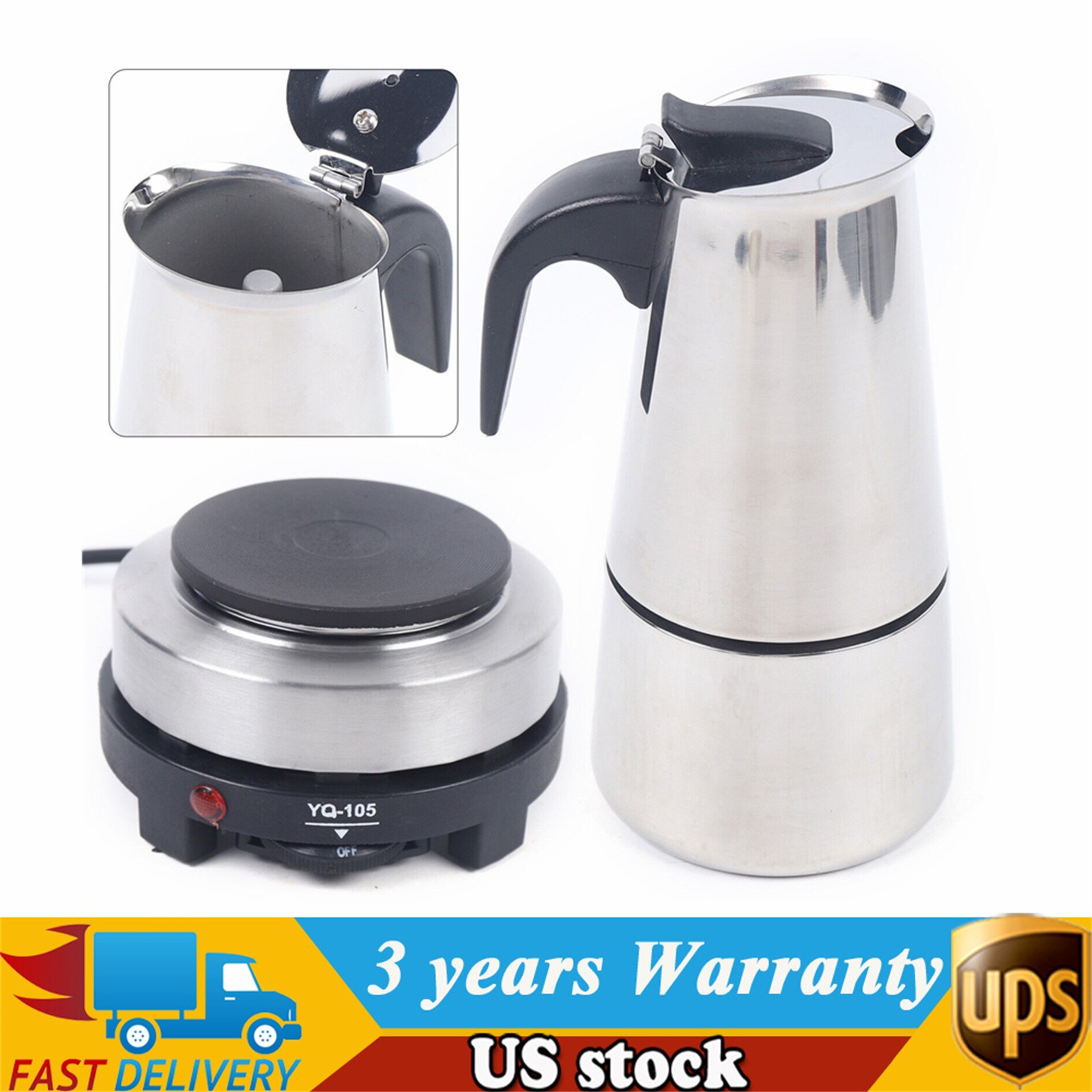 Coffee Maker,Stovetop Espresso Coffee Maker Moka Coffee Pot with Electric Stove