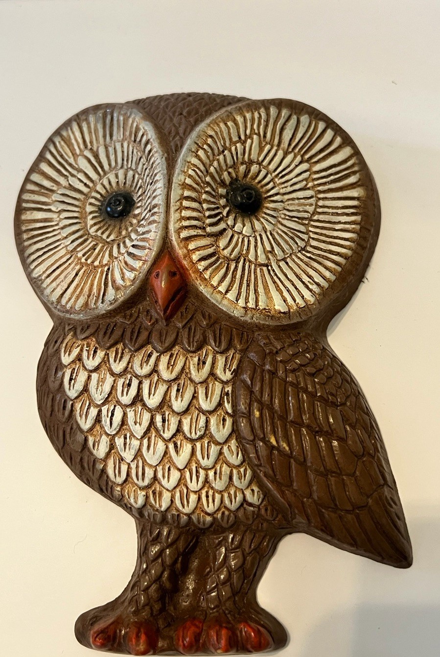 Vintage Retro Owl 1970s Foam Wall Plaque Wall Hanging Boho Art Deco