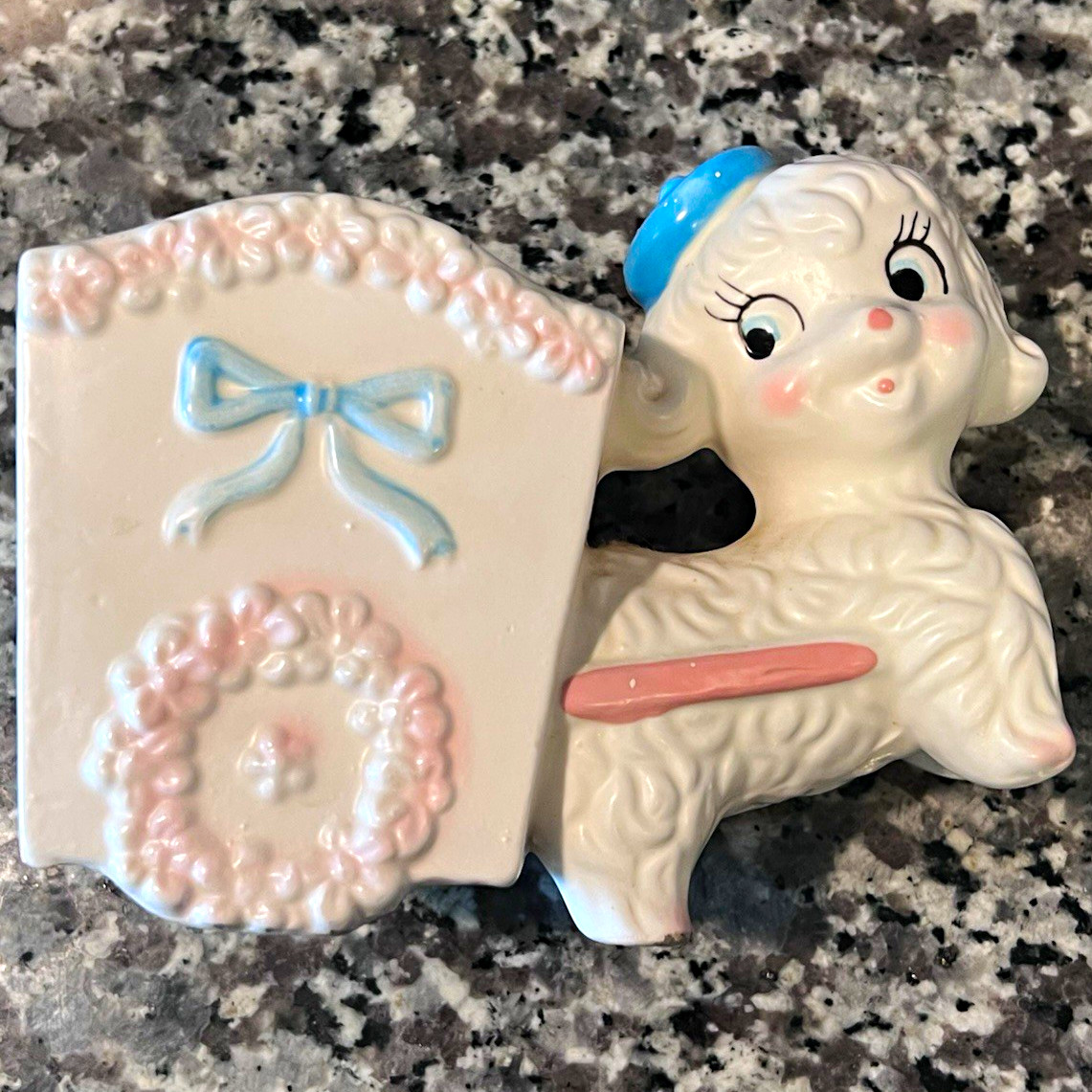 Vintage Napco Japan Lamb Pulling Cart Planter C-6581 Ceramic, a few marks Vintage Napco Japan Lamb Pulling Cart Planter C-6581 Ceramic, a few marks