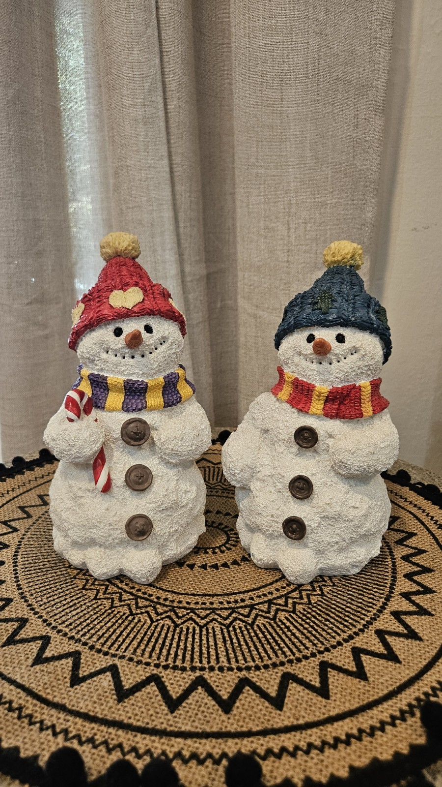 Set of 2 Accents & Occasions Snowman Christmas Figurines , Holiday Decorations Set of 2 Accents & Occasions Snowman Christmas Figurines , Holiday Decorations