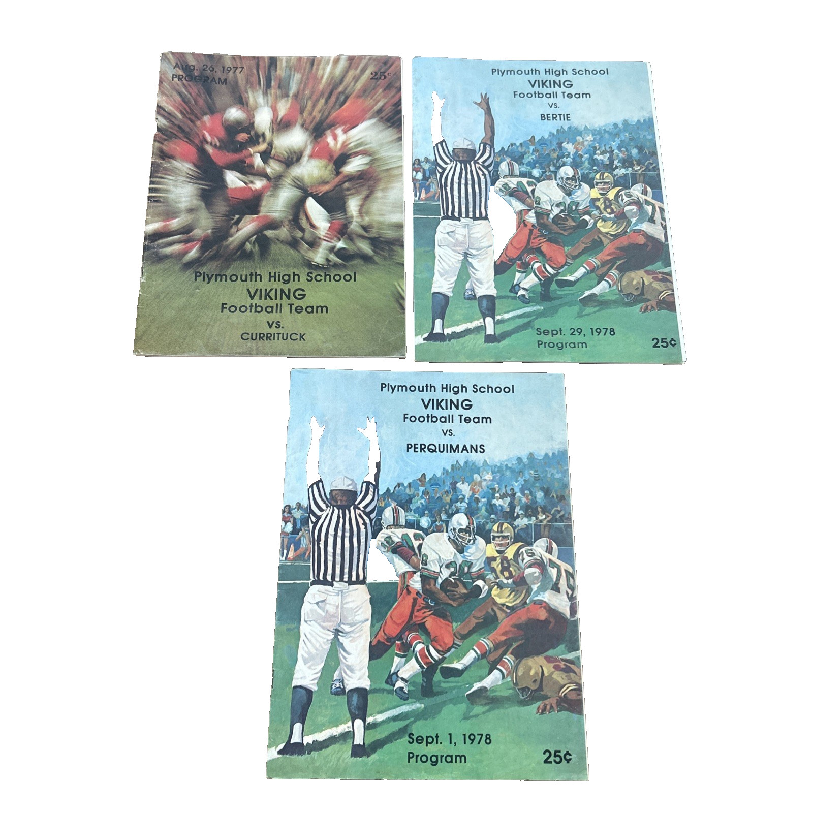 VTG 1970s Plymouth High School Football Programs NC Games Lot 3 Local Ads VTG 1970s Plymouth High School Football Programs NC Games Lot 3 Local Ads
