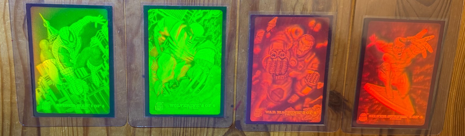 🔥 1994 Fleer Marvel Universe 3D Hologram Complete 4 Card Set 1-4 Spider-Man 🔥