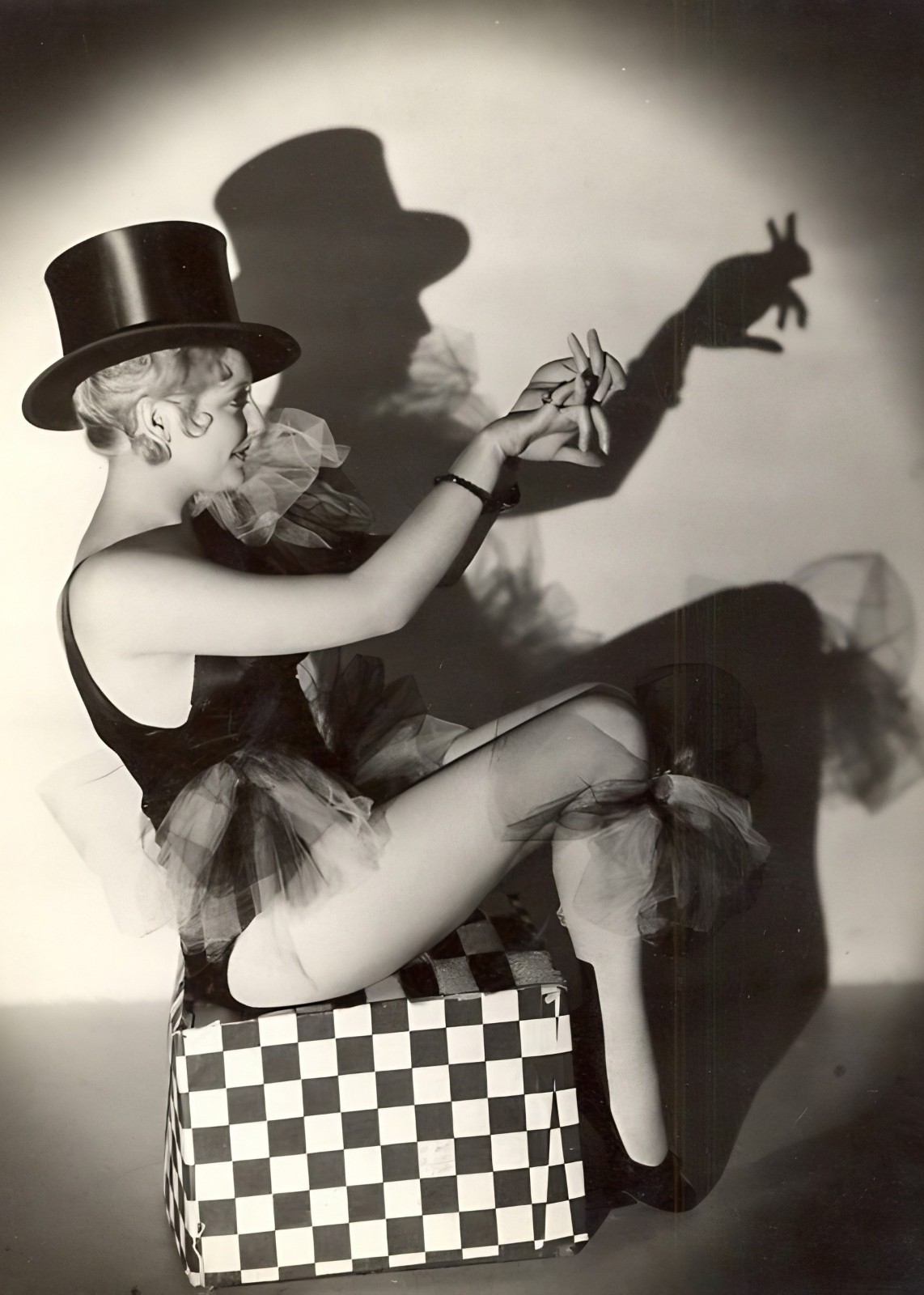 THELMA TODD - Early Movie Star making Shadow Puppets  5 x 7 inch Reprint