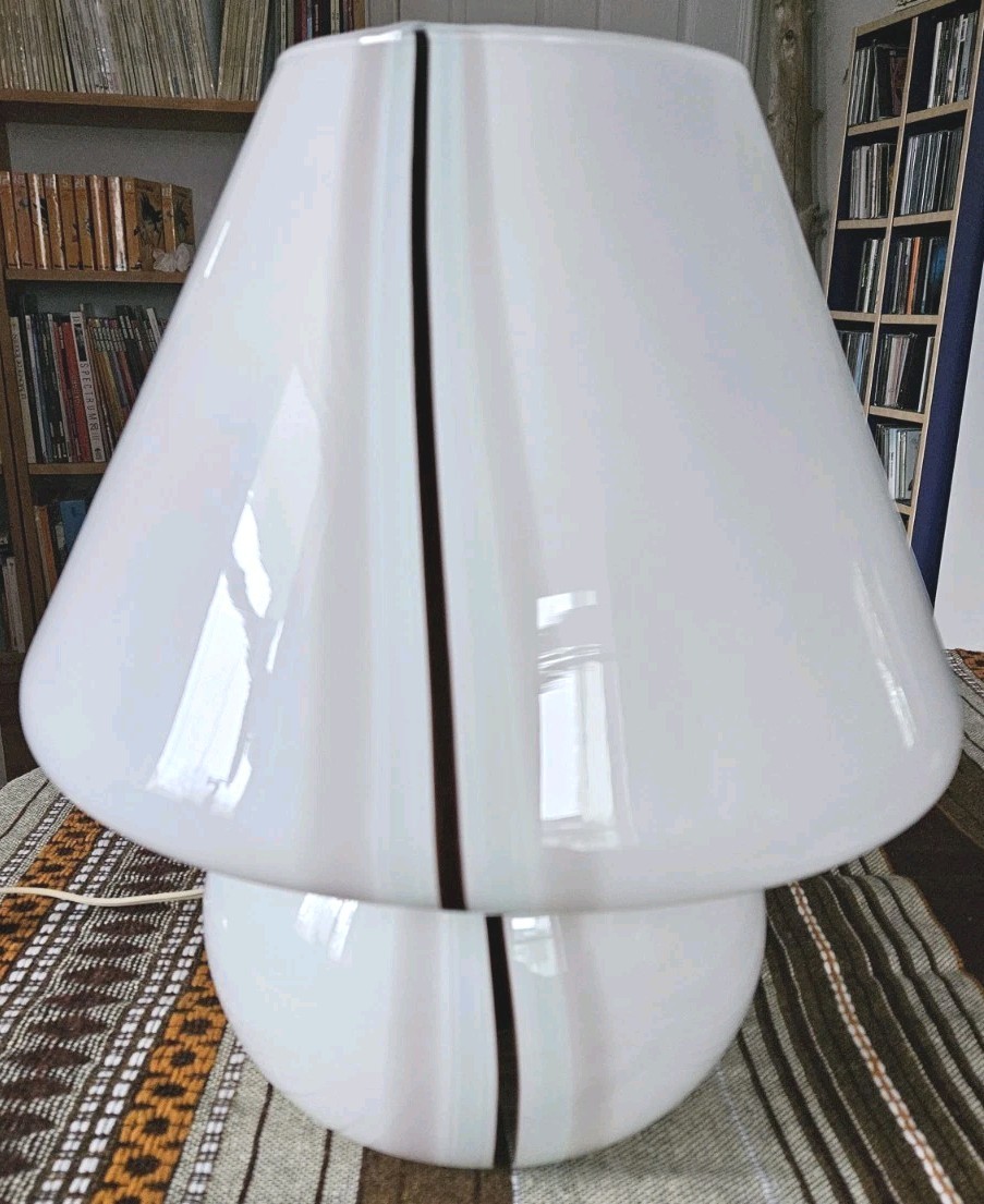 1 X Paolo Venini Mid Century Murano Mushroom Blown Glass Table Lamp 1 X Paolo Venini Mid Century Murano Mushroom Blown Glass Table Lamp