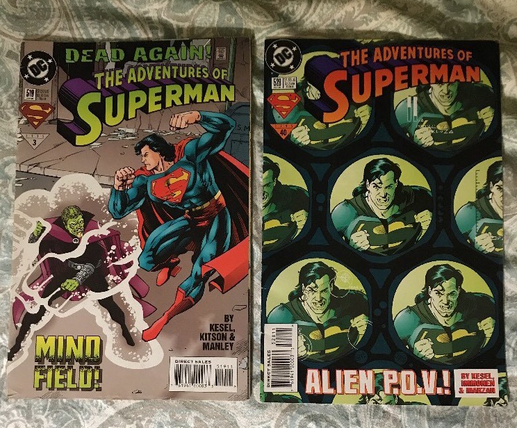 Adventures of Superman #519 DEAD AGAIN- BRAINIAC & #528 (1995, DC) Fine,2 BK LOT