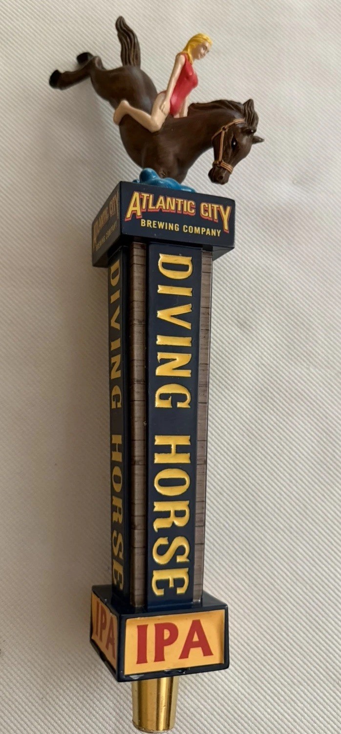Extremely Rare Atlantic City “Diving Horse” Beer Tap Handle Breweriana