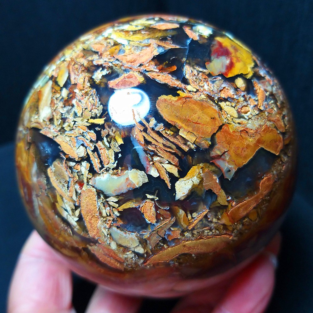 RARE 849.5G 85mm Natural Polishing Colorful Agate Stone Ball Reiki Healing B1515