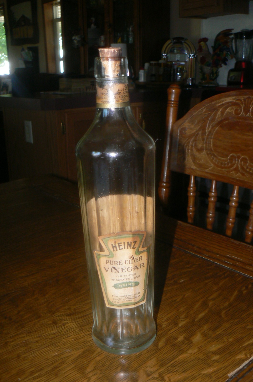 EXT RARE ORIGINAL 1904 BOTTLE 1906 LEBLES Heinz Pure Cider Vinegar Glass BOTTLE EXT RARE ORIGINAL 1904 BOTTLE 1906 LEBLES Heinz Pure Cider Vinegar Glass BOTTLE