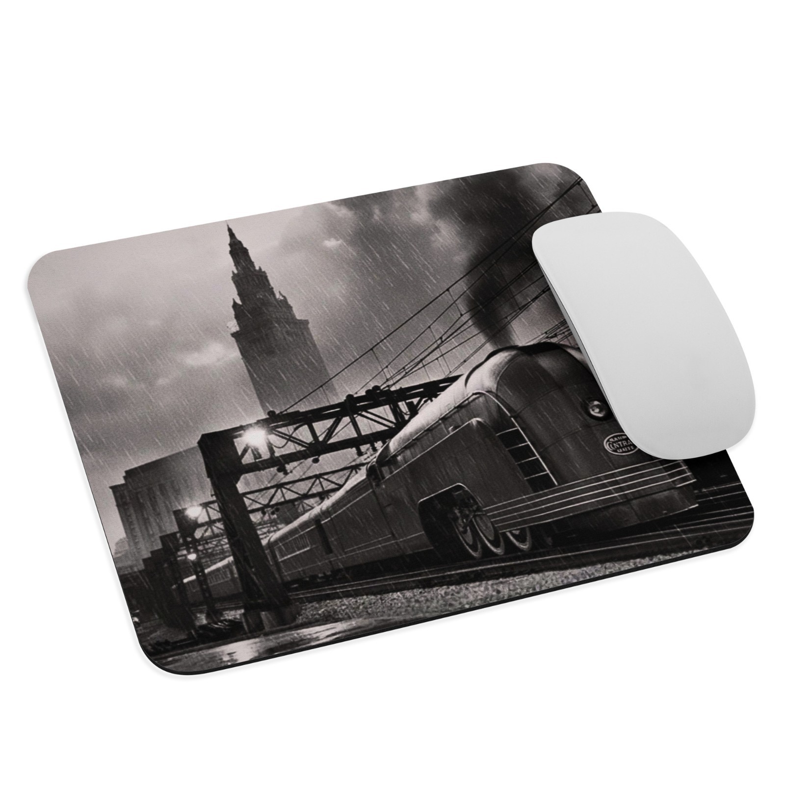 1936 New York Central Mercury Train Pulling Away Cleveland Station -  Mouse Pad