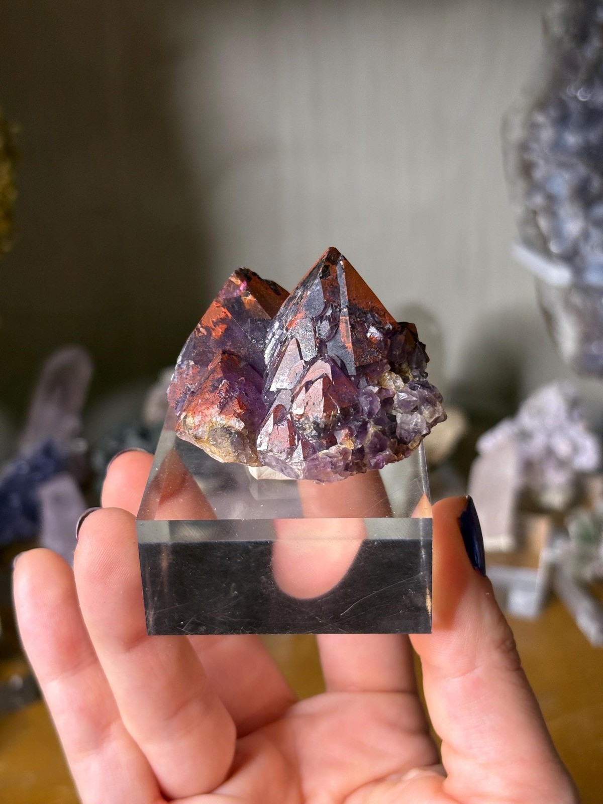 Indian Amethyst Cluster | Hematite-Included Amethyst Quartz | Crystal Specimen