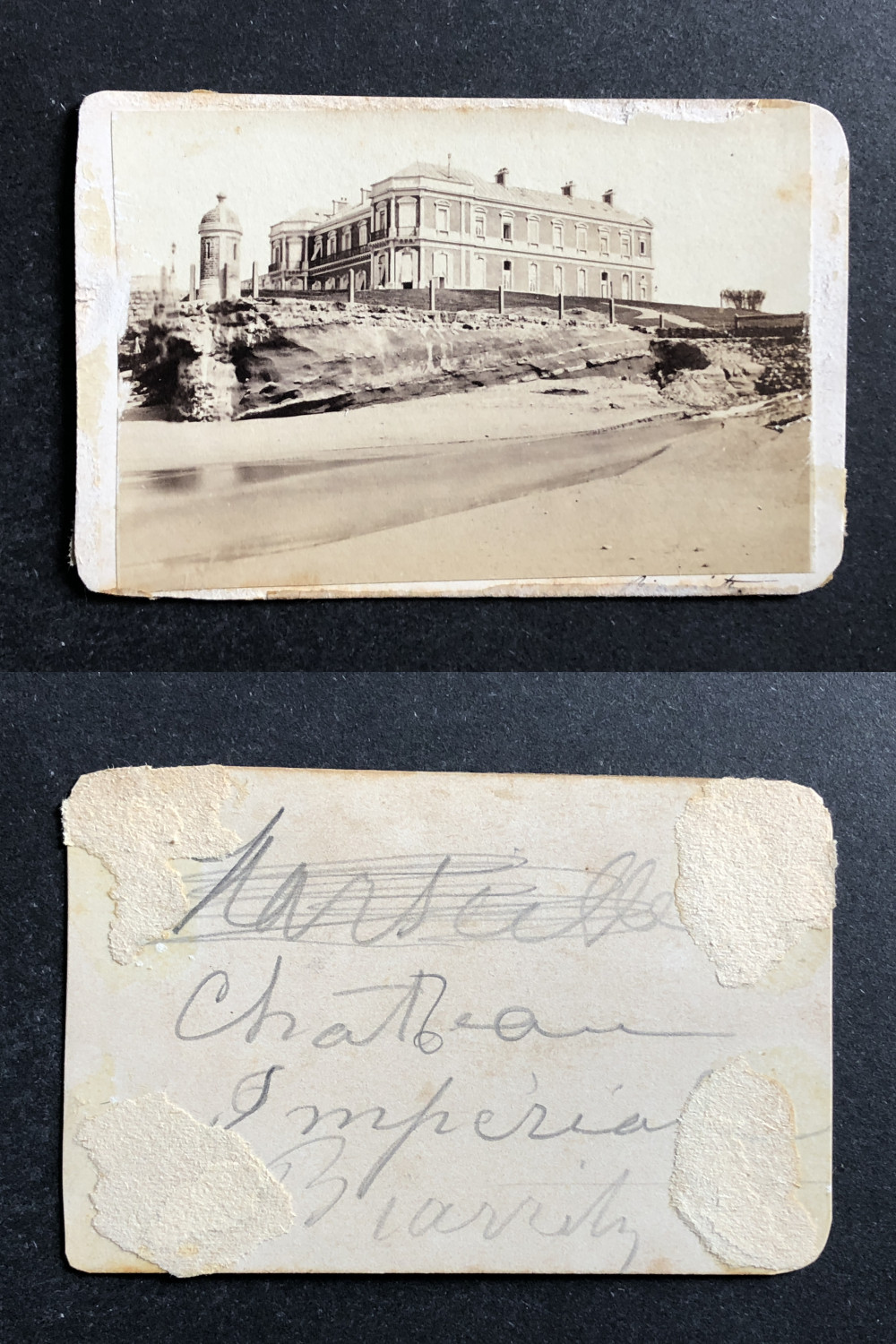 France, Biarritz, La Villa Eugénie, imperial residence, circa 1860 vintage cdv France, Biarritz, La Villa Eugénie, imperial residence, circa 1860 vintage cdv