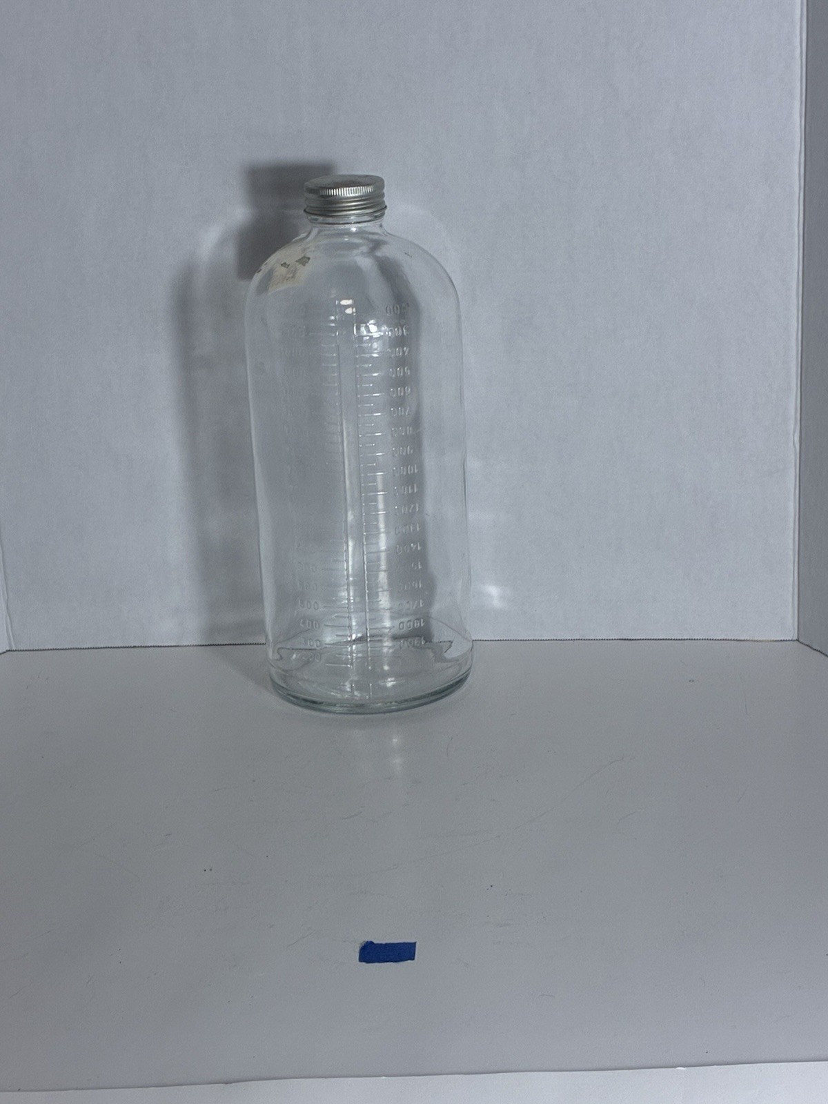 Vintage Clear Glass Graduated IV Infusion Solution Bottle Jug 1 Gallon Abbott
