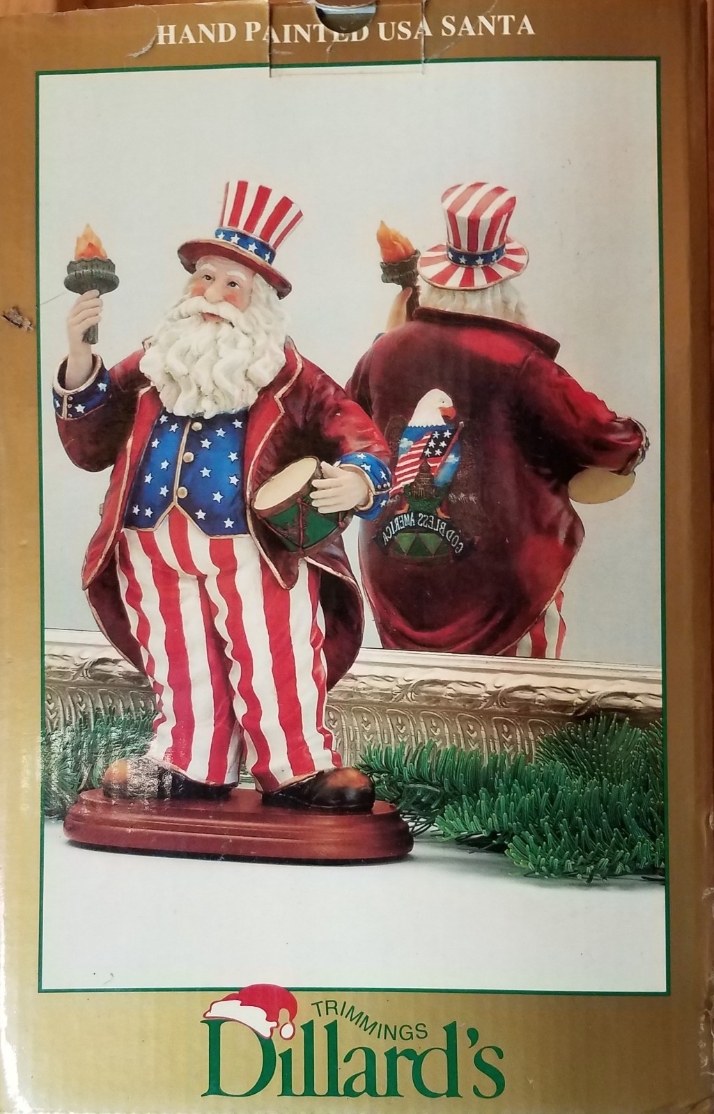 USA Uncle Sam Patriotic July 4 Santa 2000 Vintage Dillard Christmas Collectibles