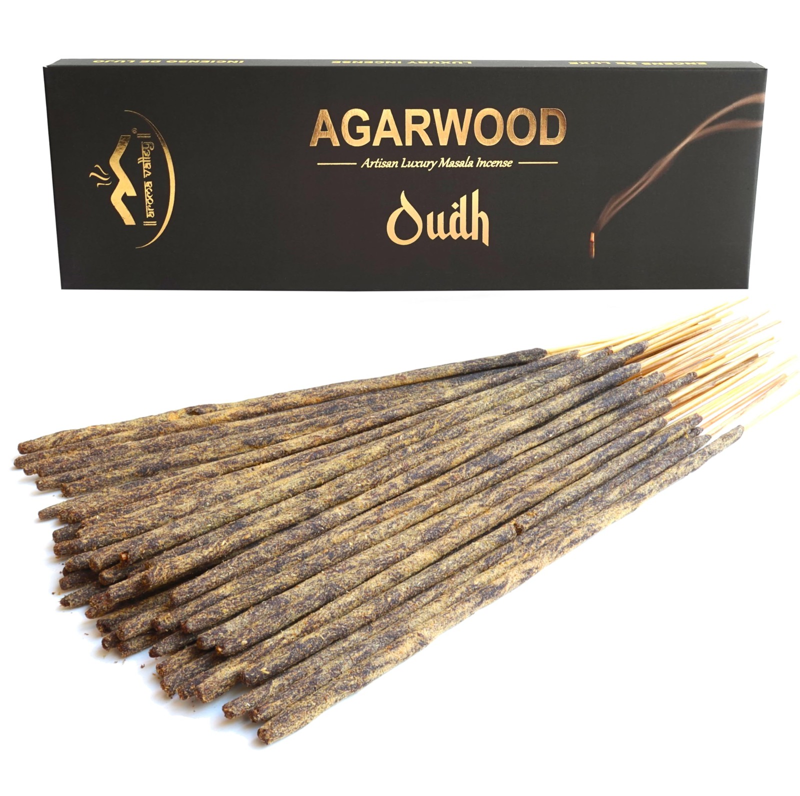 Oud Agarwood Incense Sticks - Artisan Luxury Masala Extra-Thick, Oud Agarwood Incense Sticks - Artisan Luxury Masala Extra-Thick,
