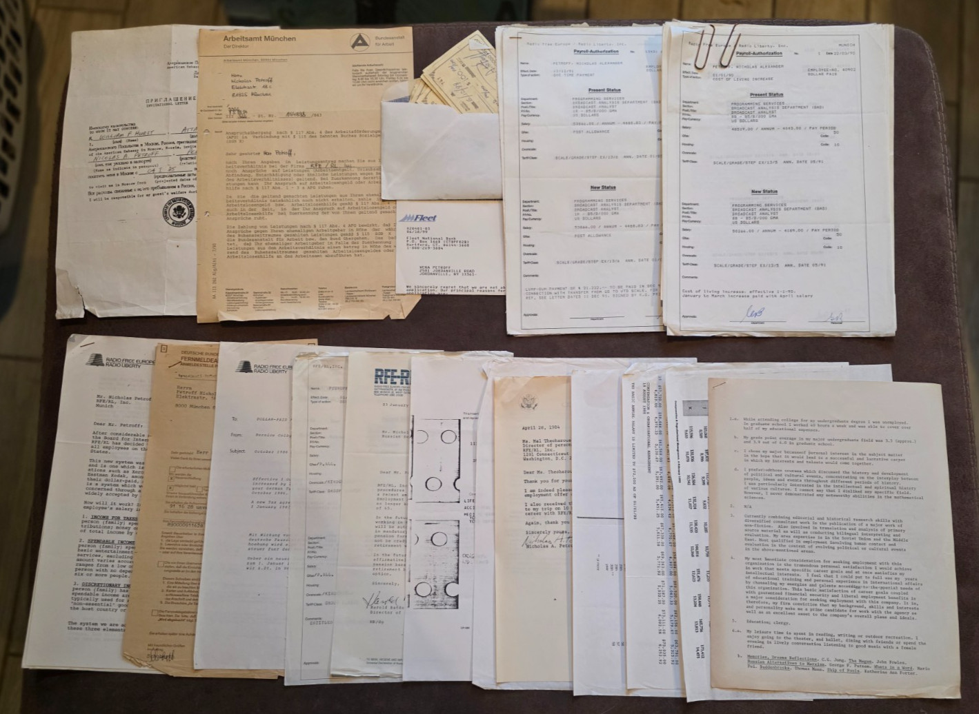 Radio Free Europe Radio Liberty Employment & Payroll Legal Docs Nicholas Petroff