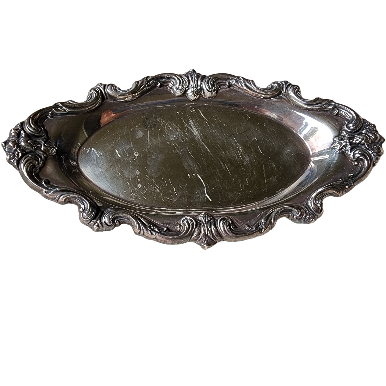 Vintage Victorian Style Silver Plate Tray Oval Serving Dish E.G. Webster & Son