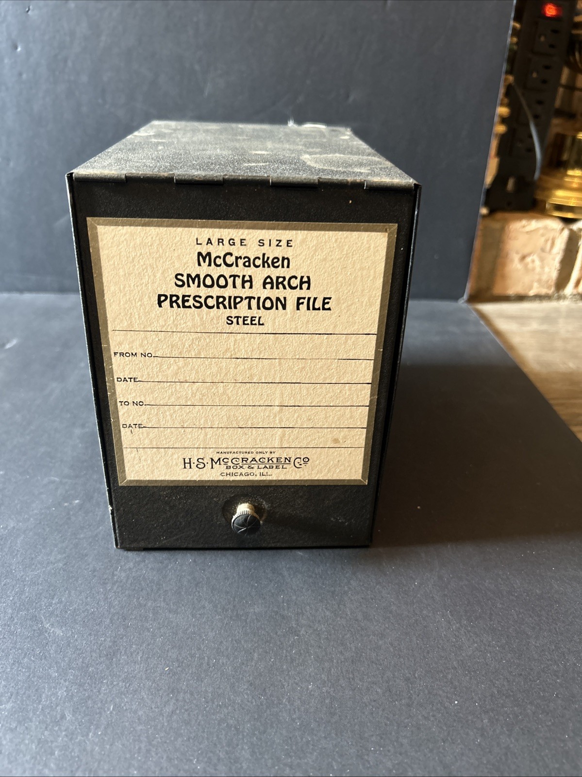 Vintage Steel McCracken Smooth Arch Prescription File Box Vintage Steel McCracken Smooth Arch Prescription File Box