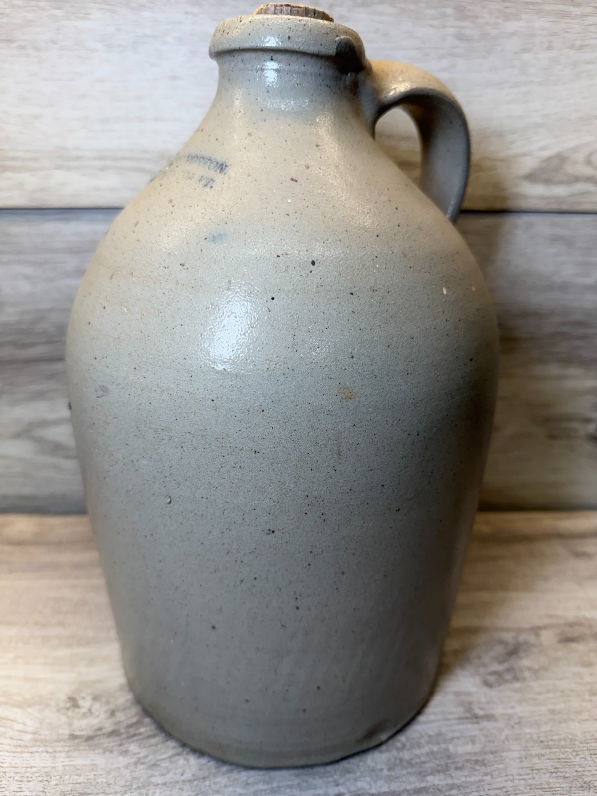 Antique Julius Norton Bennington VT Stoneware Jug c1850s One Gallon Salt Glazed