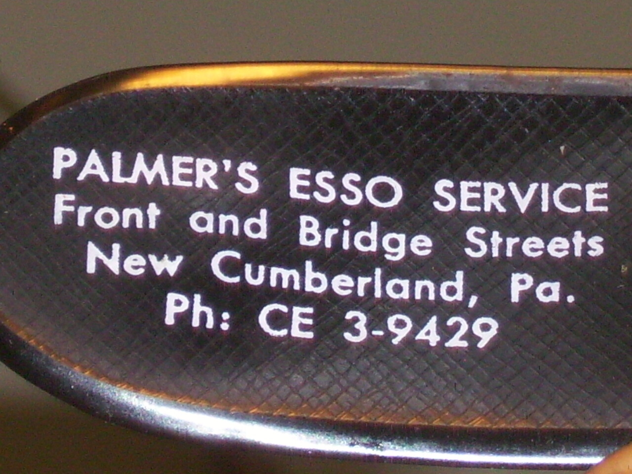 Vintage Palmer\'s ESSO Service Front & Bridge Sts. New Cumberland, Pa. key chain
