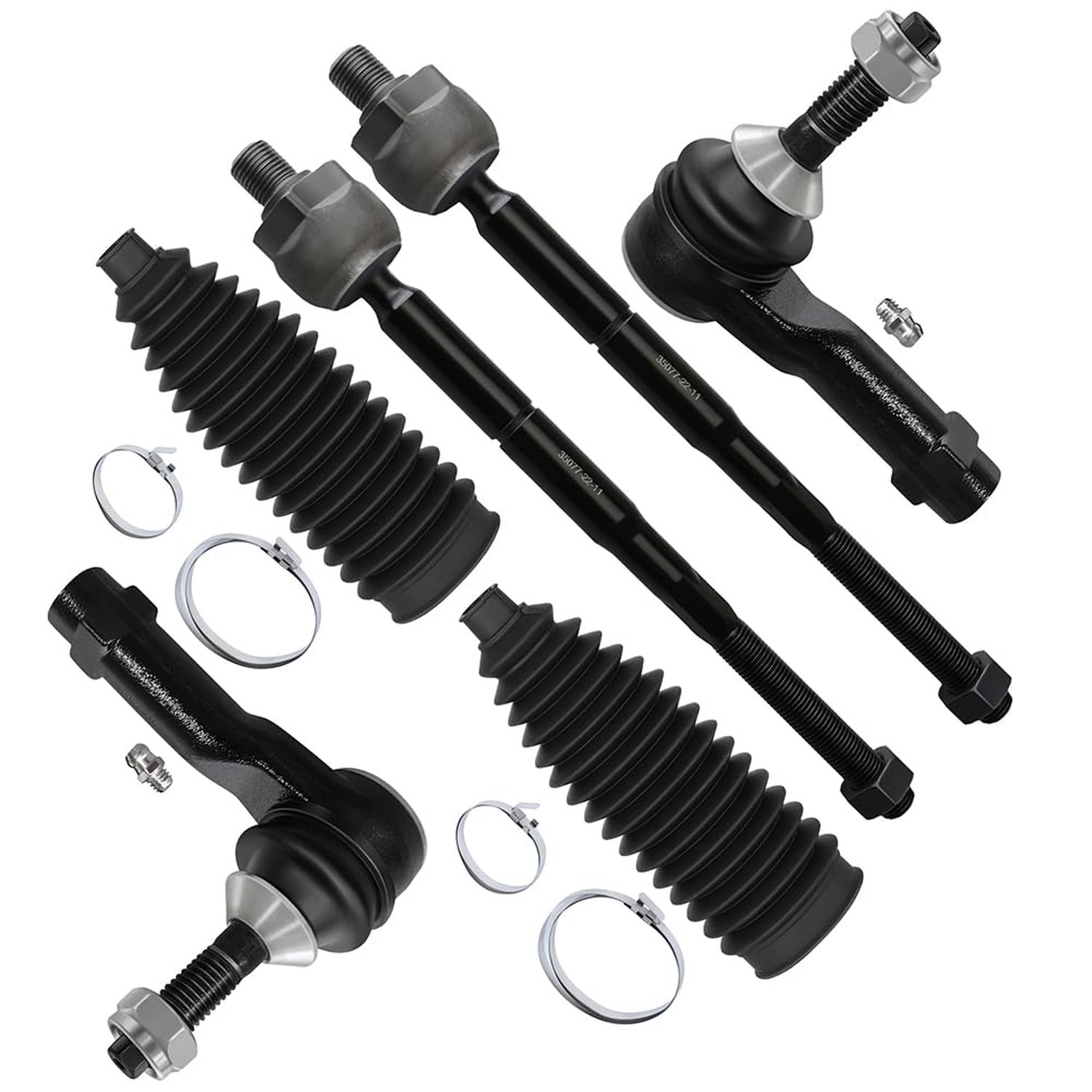 SCITOO 6pcs Front Suspension Kit Outer Inner Tie Rod End w/Boot for 2011-2017... SCITOO 6pcs Front Suspension Kit Outer Inner Tie Rod End w/Boot for 2011-2017...