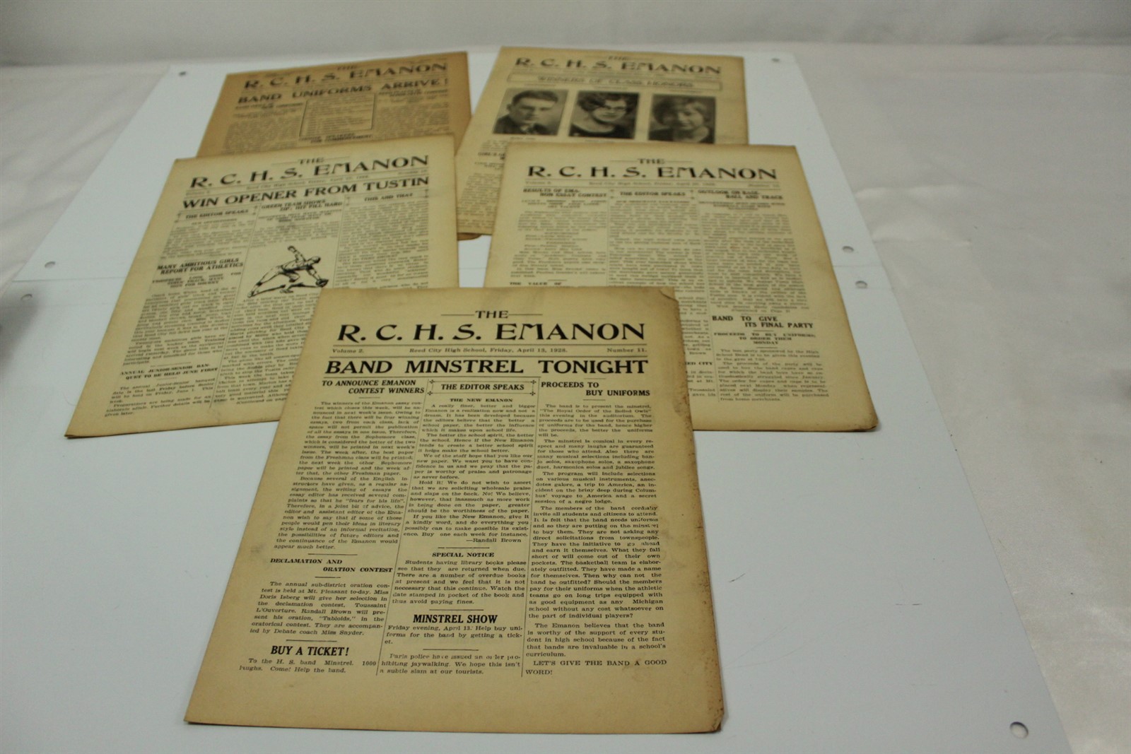 Vintage 1928 High School Newspapers Lot of 5 From Reed City, MI Vintage 1928 High School Newspapers Lot of 5 From Reed City, MI