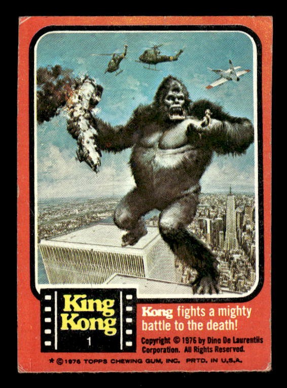 Kong fights a mighty battle to the death 1976 Topps King Kong #1