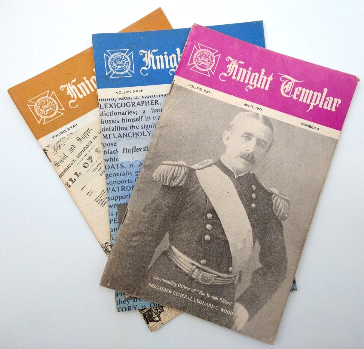 3 KNIGHTS TEMPLAR Magazines Pamphlets 1975 1986 Freemasonry Mason Masonic