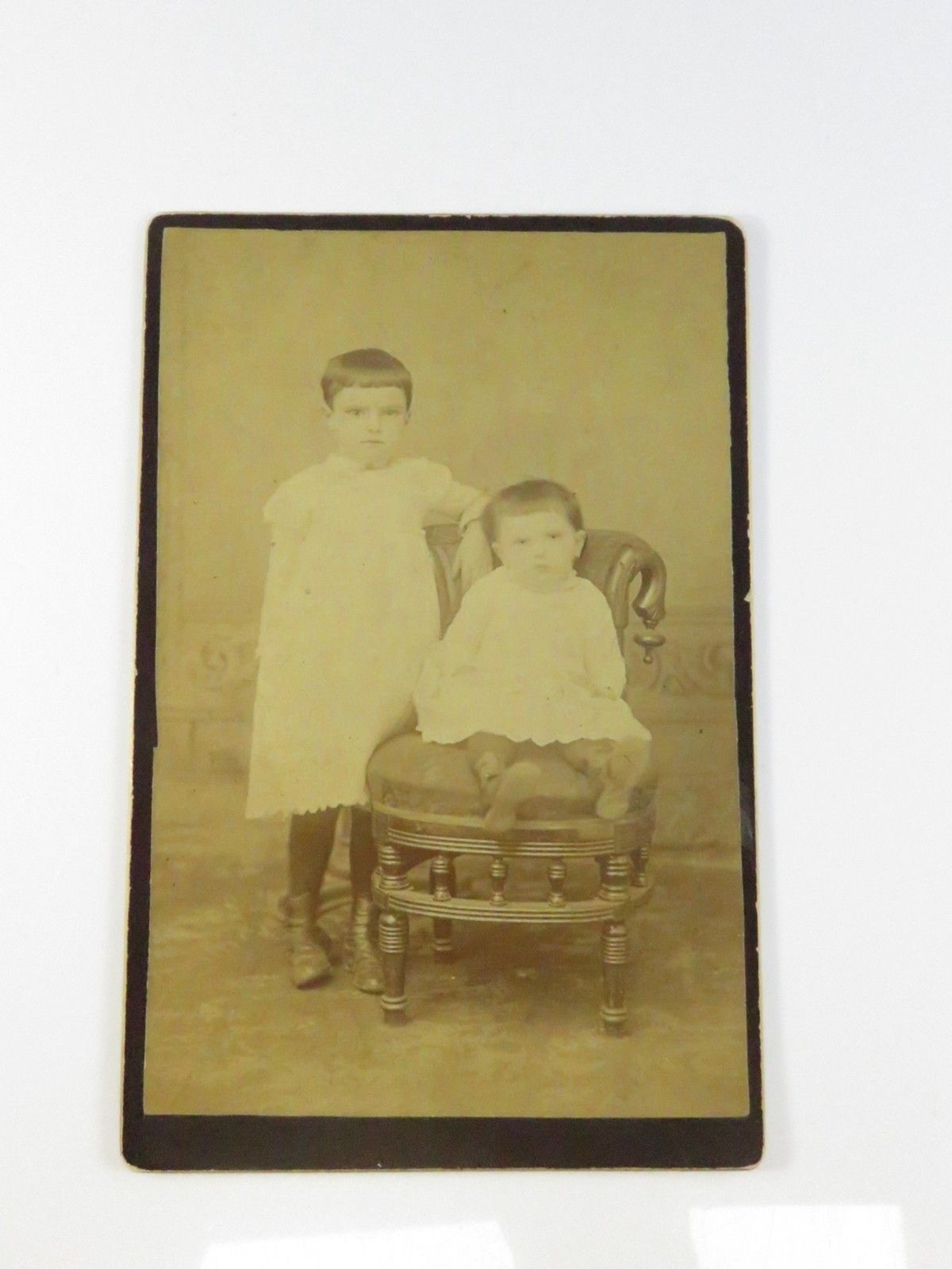 ntique Cabinet Card Photo – Two Children by Chr. Smelli, Bergen Norway c1890s