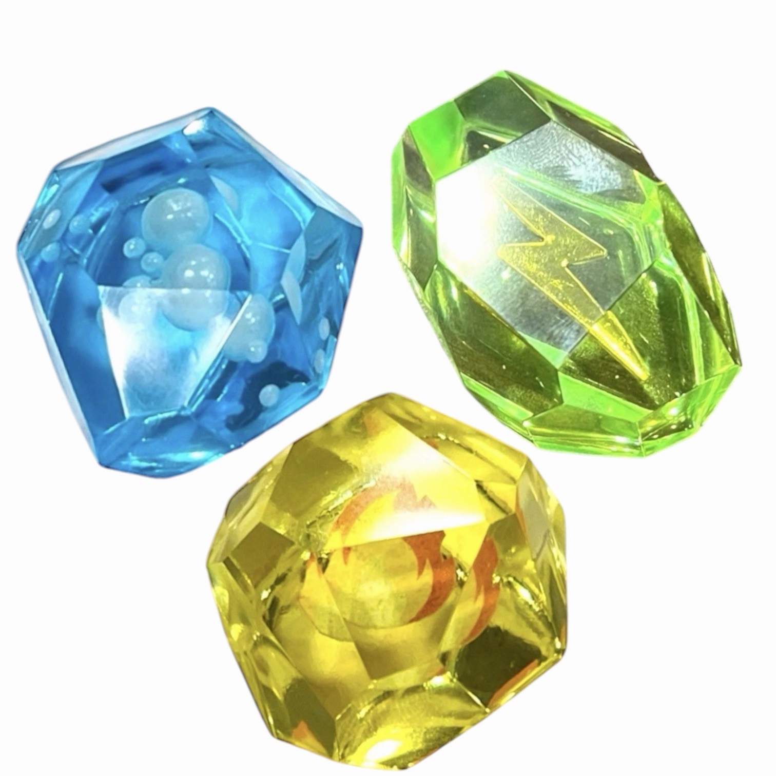 Pokemon Evolution Stones (Fire, Water, Thunder) - Counter, TCG, Prop, Custom Pokemon Evolution Stones (Fire, Water, Thunder) - Counter, TCG, Prop, Custom
