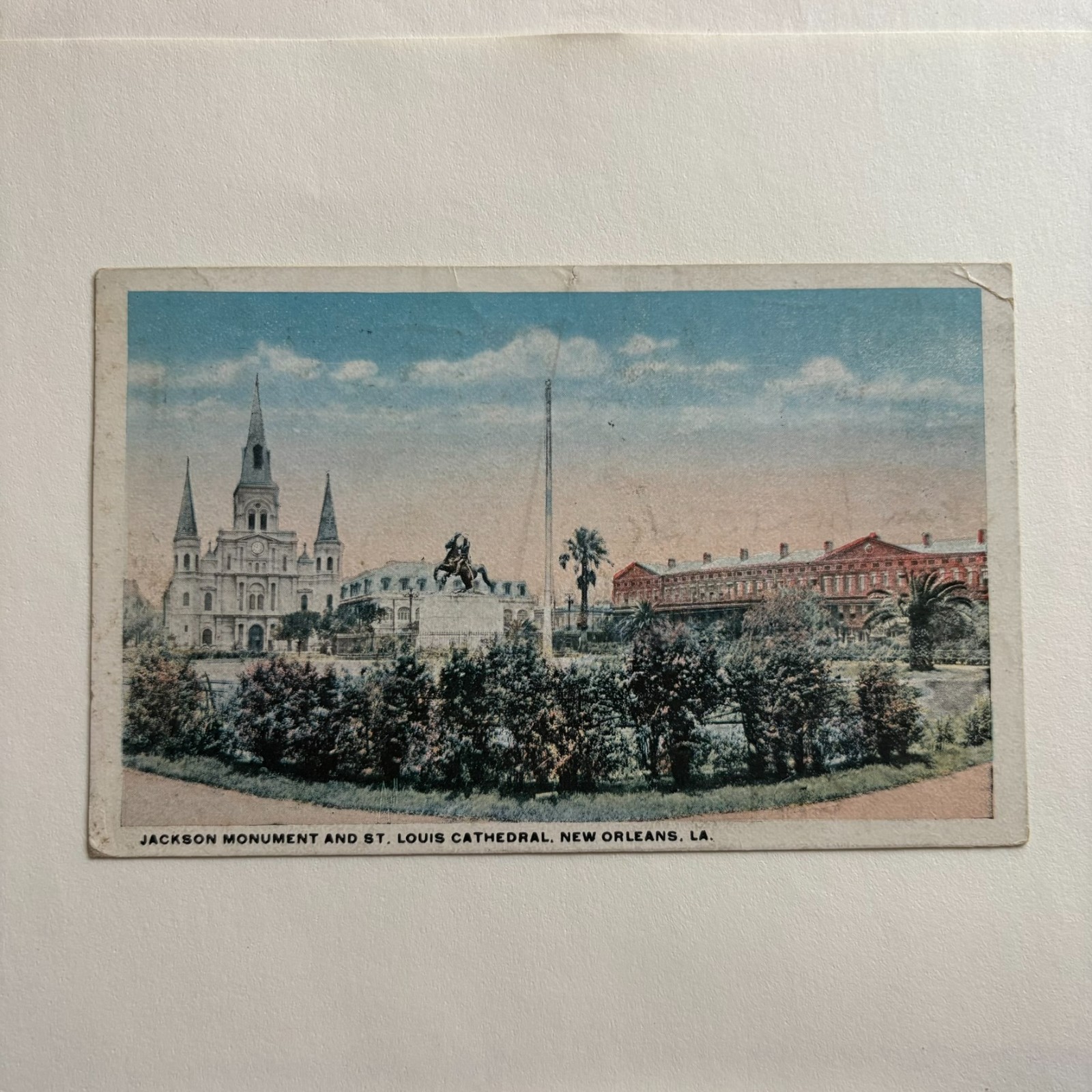 1917 Postcard Jackson Monument & St Louis Cathedral New Orleans LA Postmarked