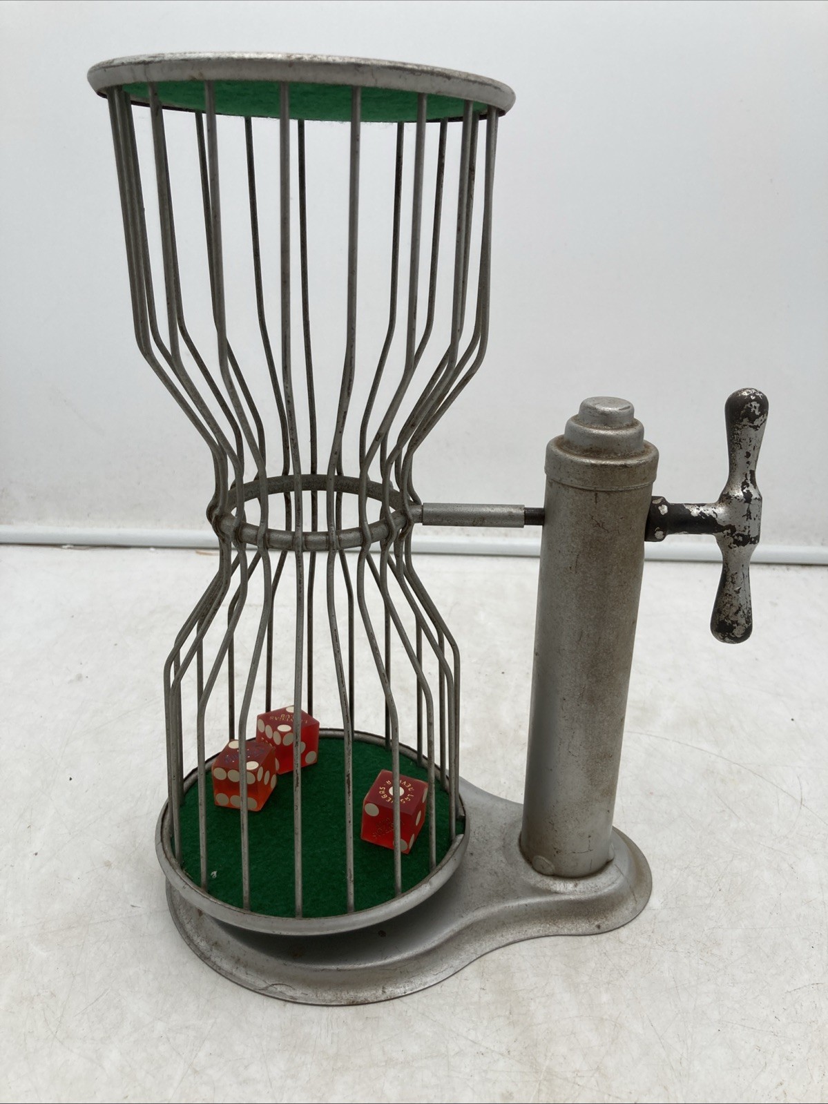 Vintage Antique Chuck-A Luck Dice Tumbler Birdcage Casino Gambling Game 3 Dice
