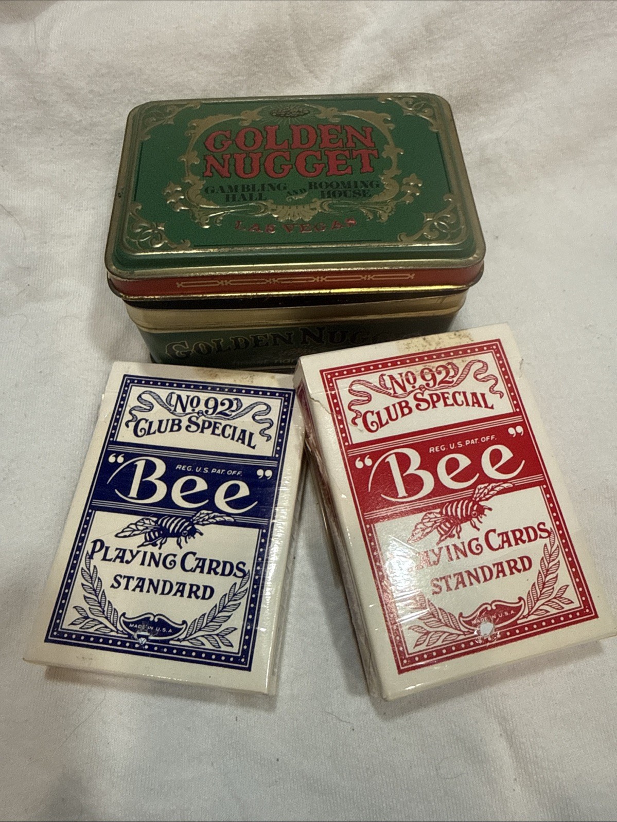Vintage Golden Nugget Las Vegas Playing Cards 2 Decks Tin Vintage Golden Nugget Las Vegas Playing Cards 2 Decks Tin