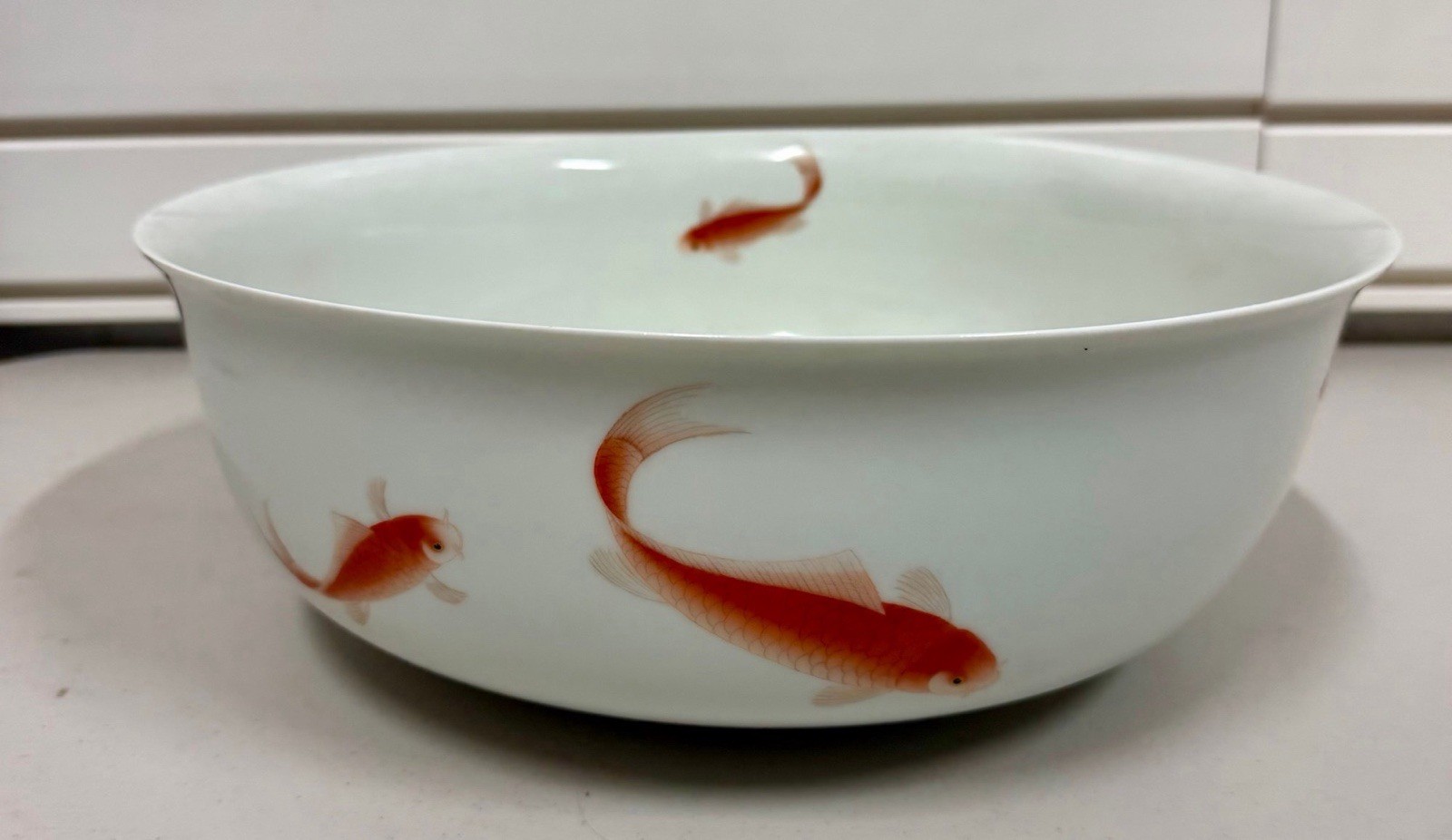 VTG hand-painted porcelain goldfish Swing bowl Middle Kingdom (MK) Studio Bo Jia