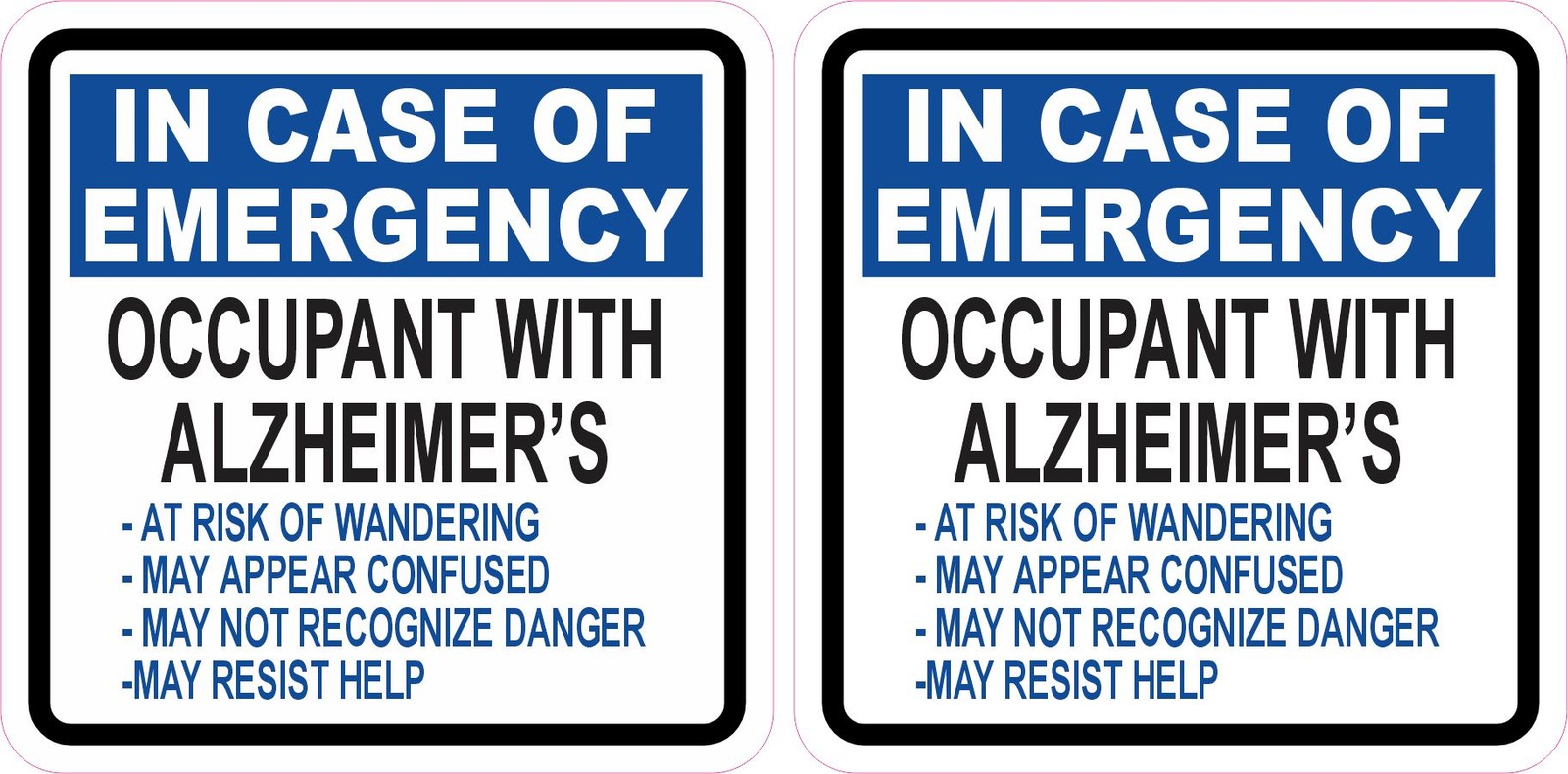 StickerTalk Occupant with Alzheimer\'s Vinyl Sticker Sheet, 3 inches x 3 inches