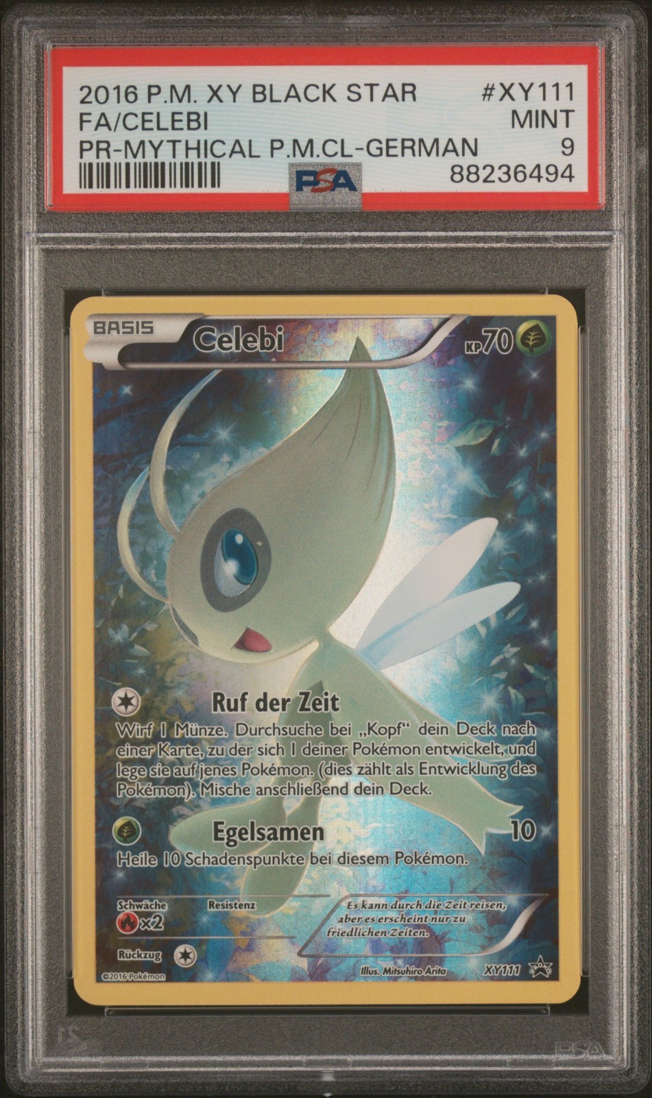 POKEMON CELEBI XY111 GERMAN PSA 9 - POP 1 / POP HIGHEST - MITSUHIRO ARITA