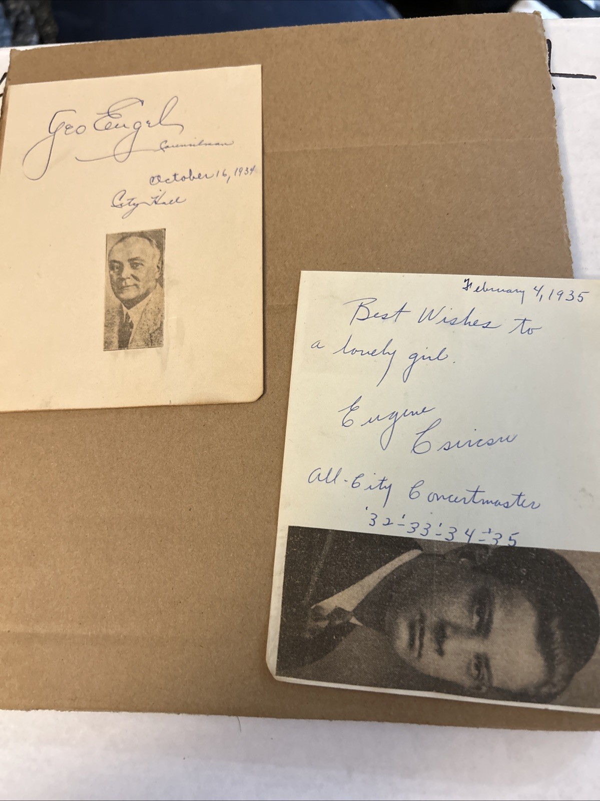 1930s Political Autograph Discovery Paper Lot - Two Signatures