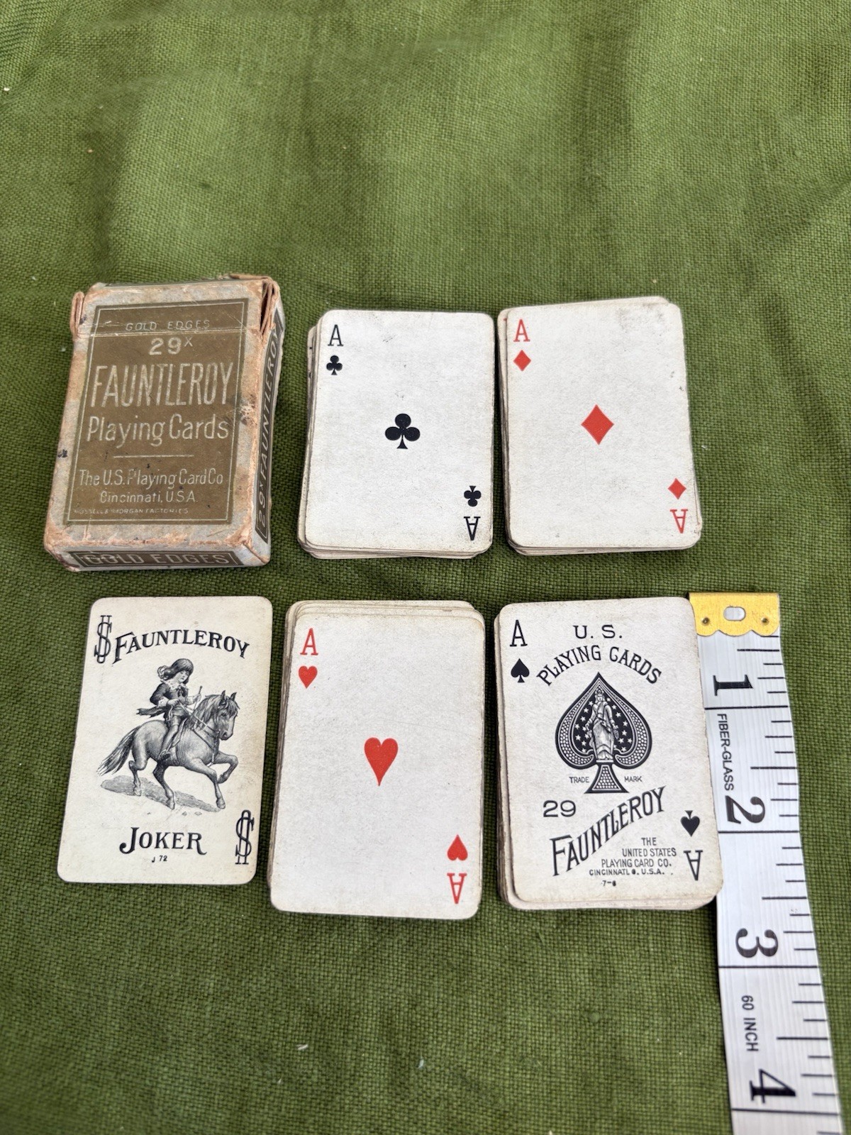 Antique 1904 Fauntleroy 29X Playing Cards Deck Complete Star Back Joker J72 USPC