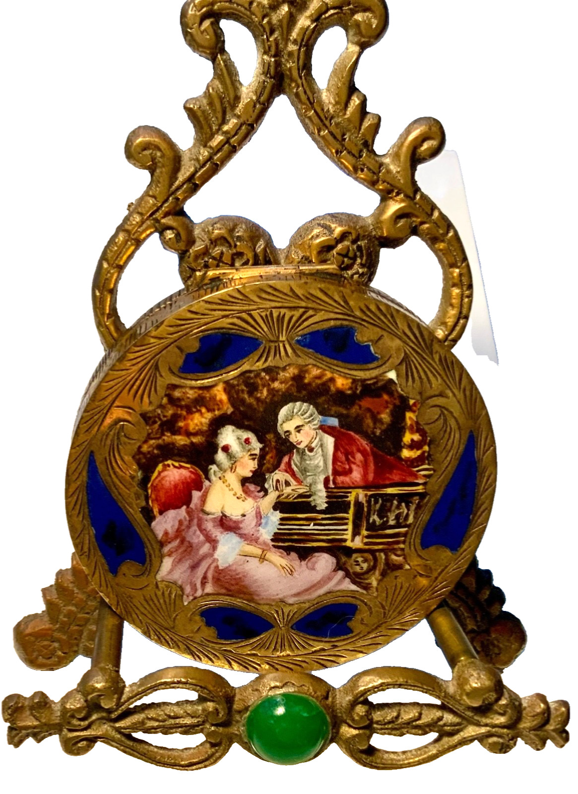 UNUSED SPECTACULAR Vintage 800 SILVER Enamel *BEAUTIFUL COUPLE* ITALY Compact UNUSED SPECTACULAR Vintage 800 SILVER Enamel *BEAUTIFUL COUPLE* ITALY Compact
