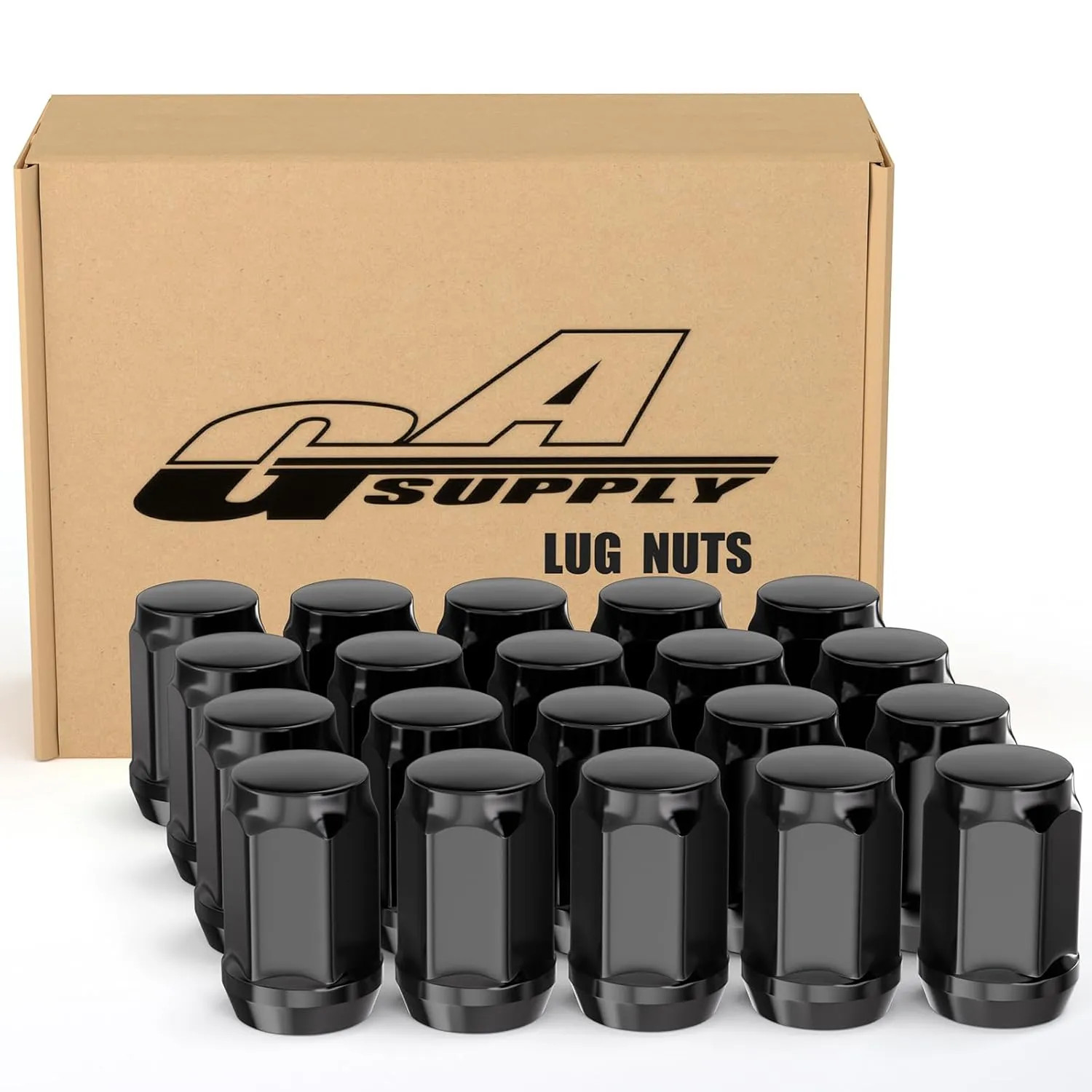 20 Pcs 1/2-20 Lug Nuts 1.38 Inch Tall 3/4 Hex Cone Seat For Aftermarket Wheels
