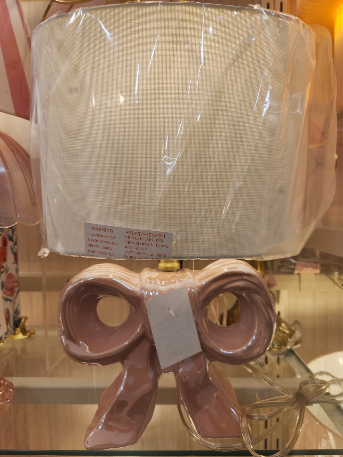 Karma Home Neutral Pink Shiney Bow Lamp Viral Gorgeous Karma Home Neutral Pink Shiney Bow Lamp Viral Gorgeous