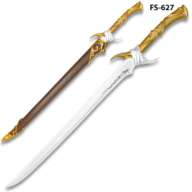 Twinkle Replica Metal Sword with Brown Hardwood Leather Scabbard Twinkle Replica Metal Sword with Brown Hardwood Leather Scabbard