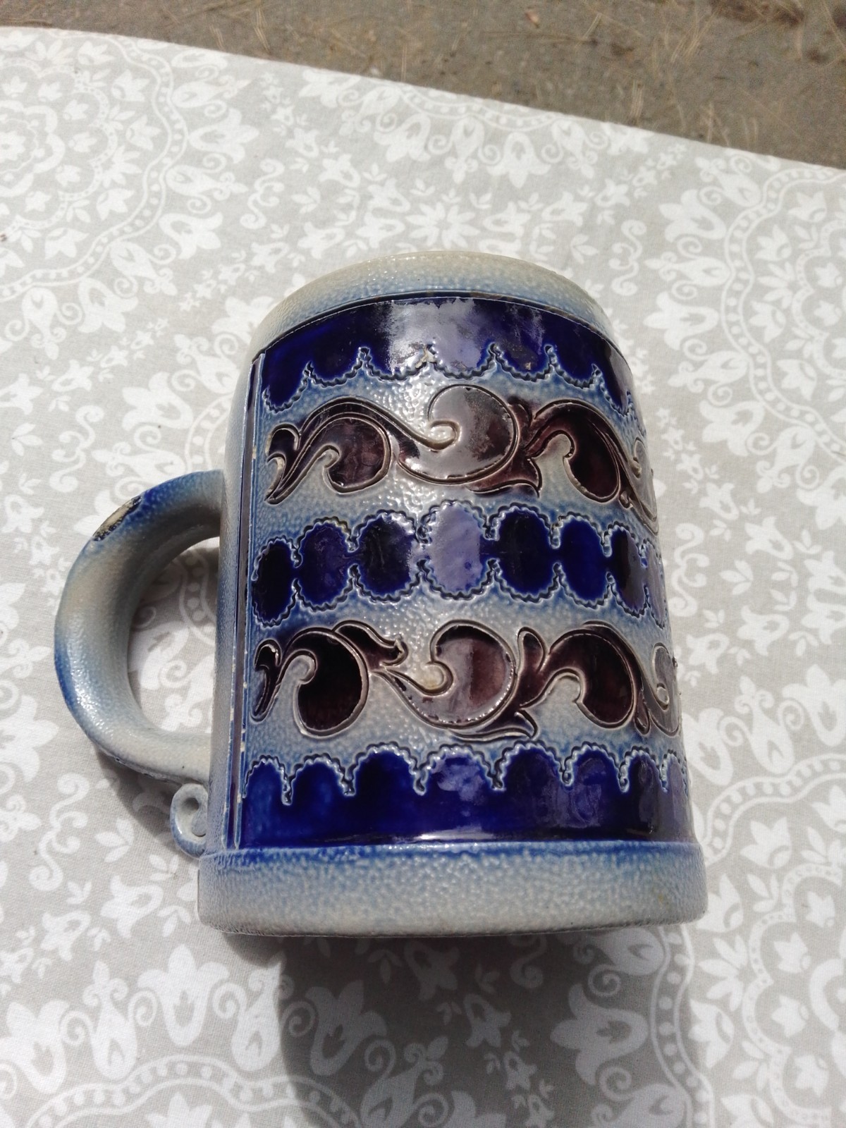 Reinhold Merkelbach German Beer Stein Waves Blue Solid 5 In Tall Reinhold Merkelbach German Beer Stein Waves Blue Solid 5 In Tall