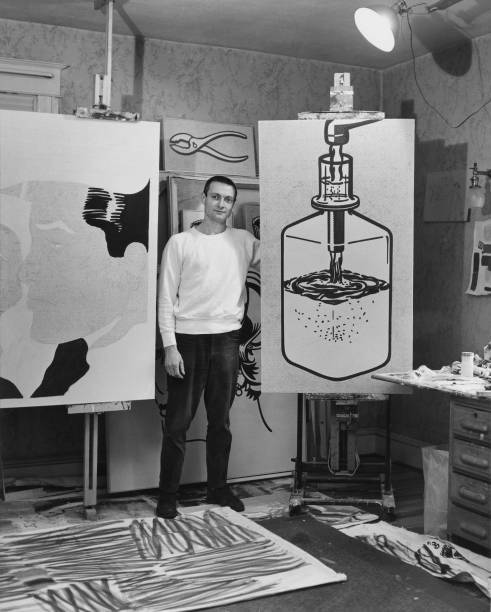 Artist Roy Lichtenstein In His Studio 1962 OLD PHOTO