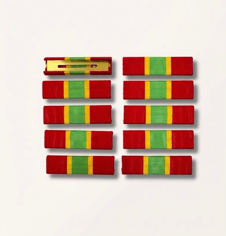 (RB2) Lot 100 Military Slide On Uniform Ribbon Bars Red Green Yellow Bulk JROTC