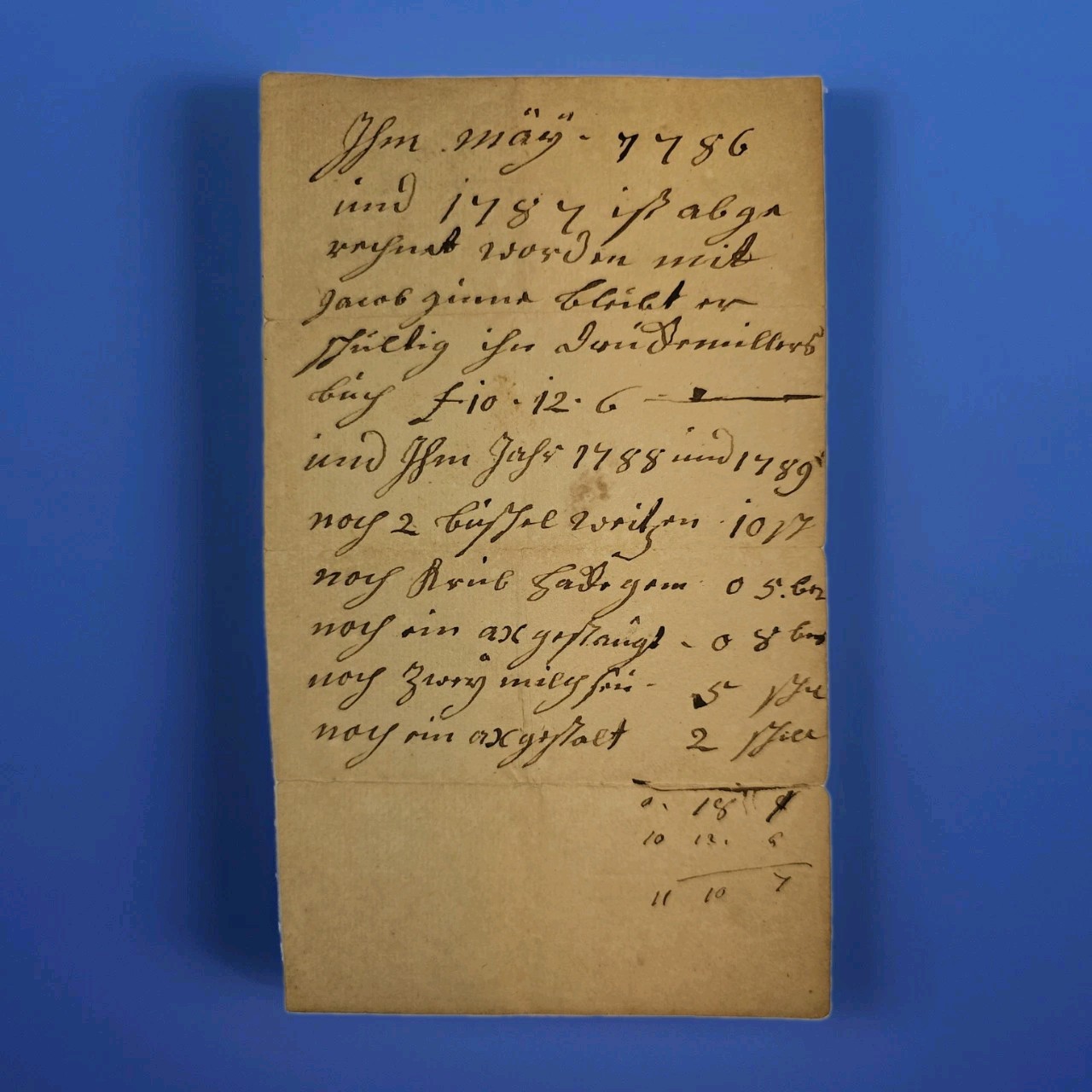 1790 PA German Debt Note Adam Bollender John Beaty Farm Accnt Revolutionary War